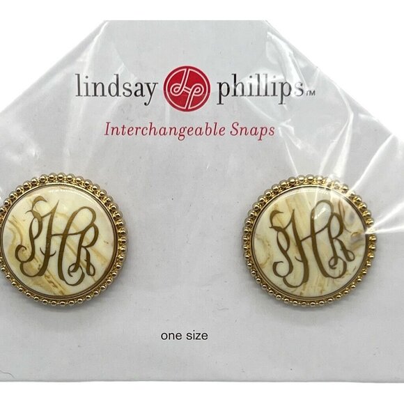 Lindsay Phillips Interchangeable Snaps Monogrammed HR Hazel SNAP106 One Size - Picture 3 of 6